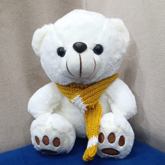 Teddy Bear with Cozy Yellow Scarf