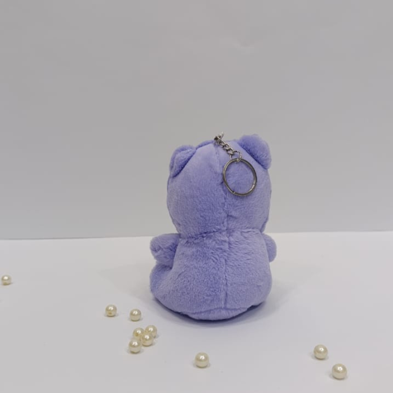 Little purple cute teddy bear keychain