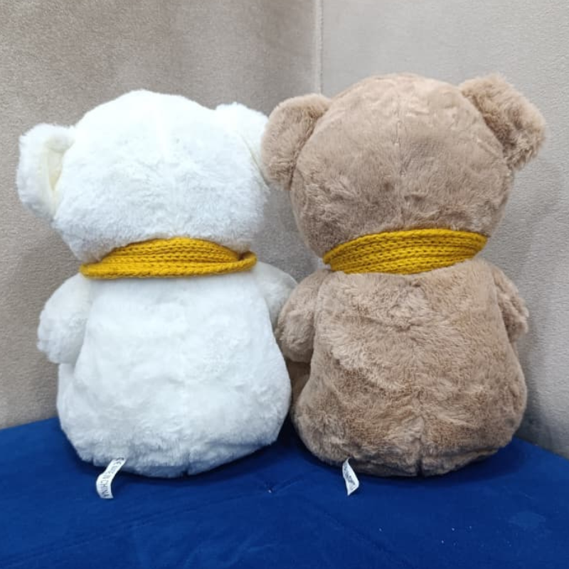 Teddy Bear with Cozy Yellow Scarf