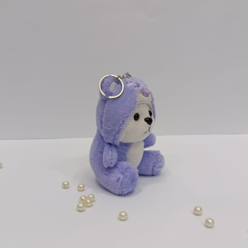 Little purple cute teddy bear keychain