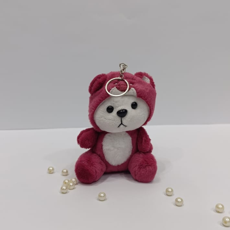 Little red cute teddy bear keychain