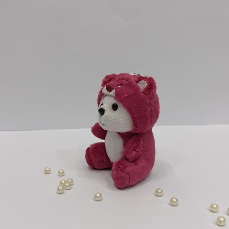 Little red cute teddy bear keychain