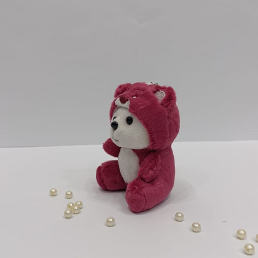 Little red cute teddy bear keychain
