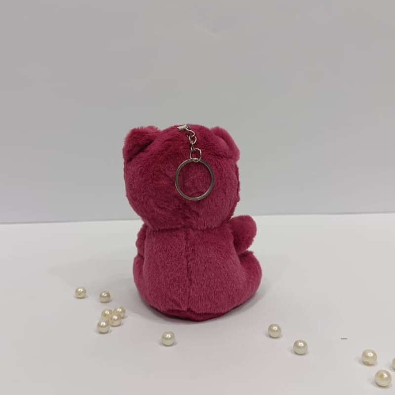 Little red cute teddy bear keychain