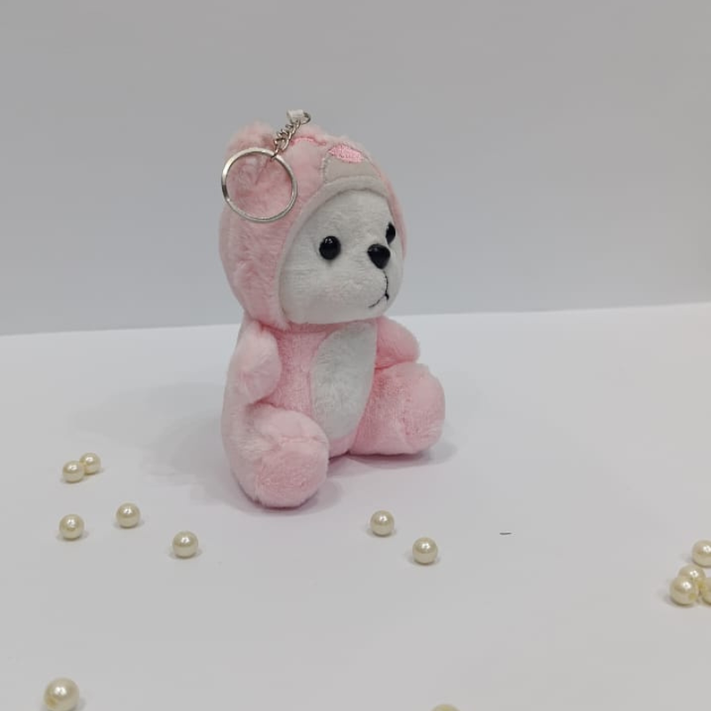 Little cute Pink teddy bear keychain