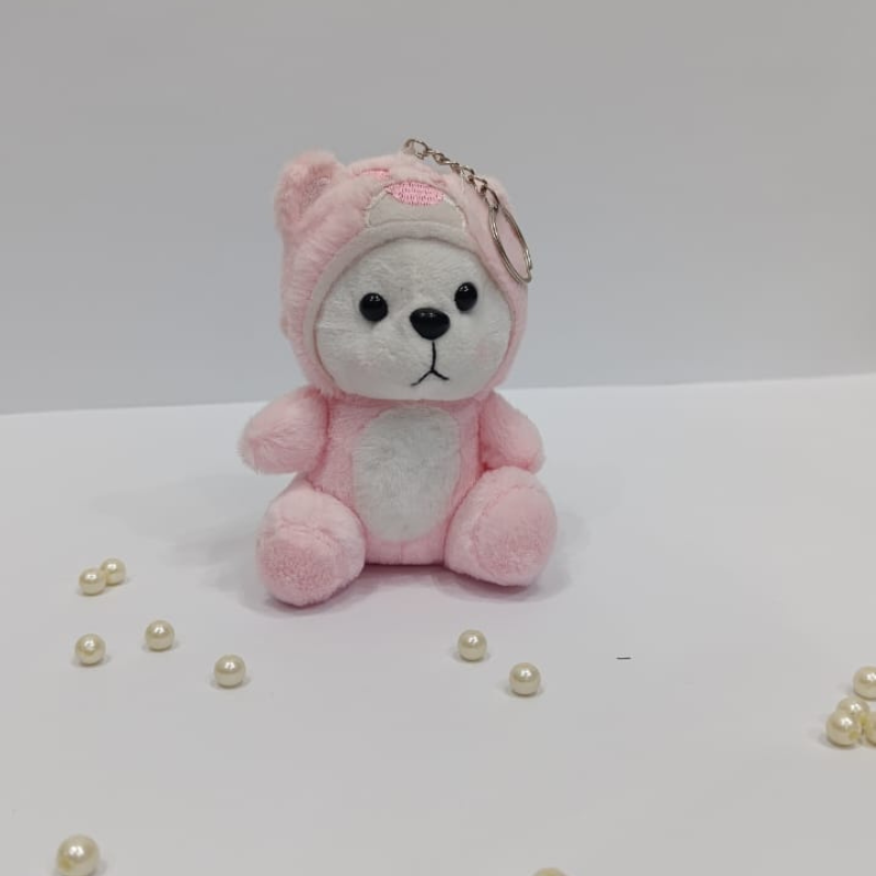 Little cute Pink teddy bear keychain