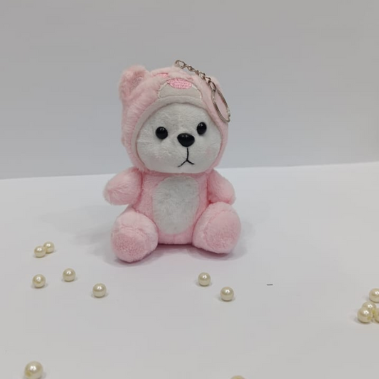 Little cute Pink teddy bear keychain