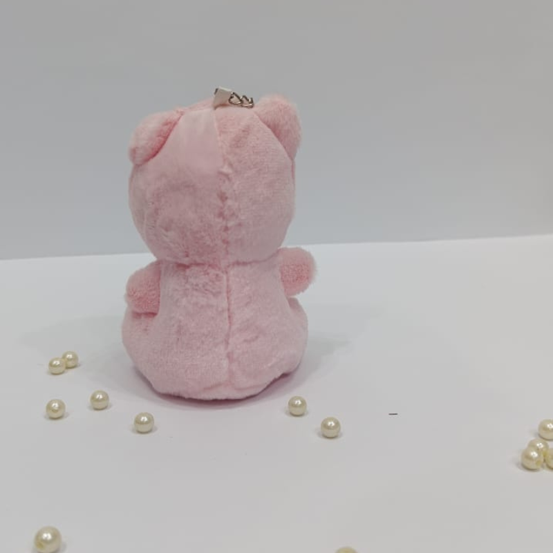 Little cute Pink teddy bear keychain