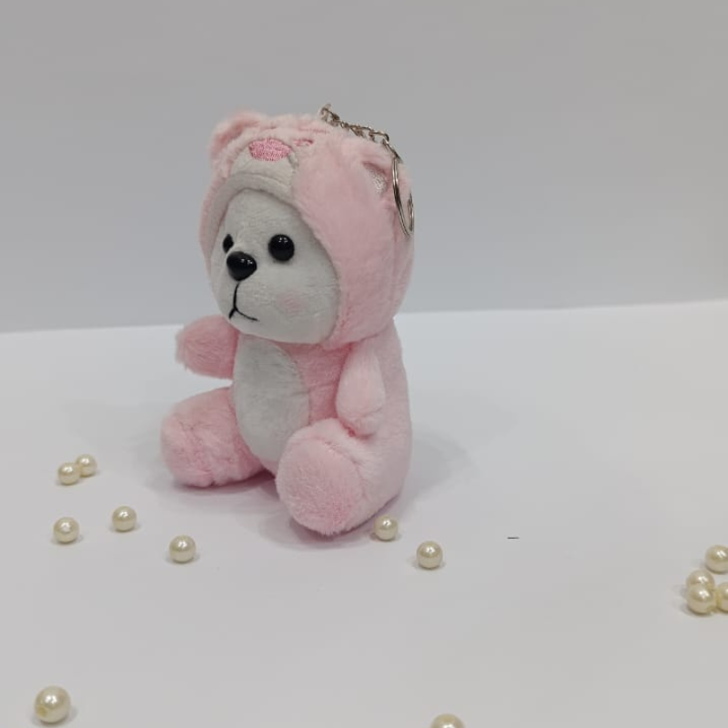 Little cute Pink teddy bear keychain