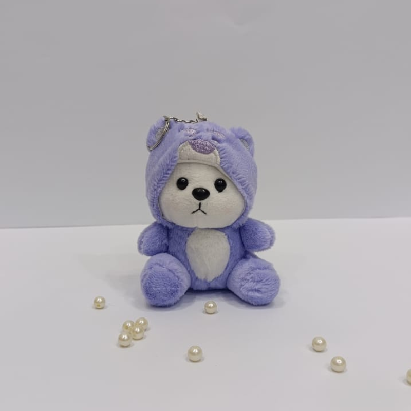 Little purple cute teddy bear keychain