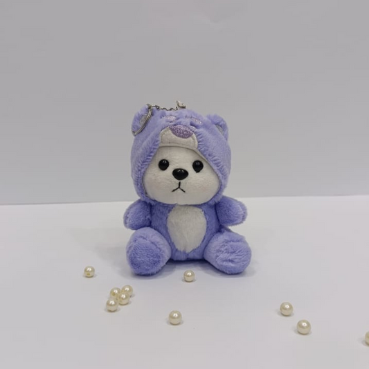 Little purple cute teddy bear keychain