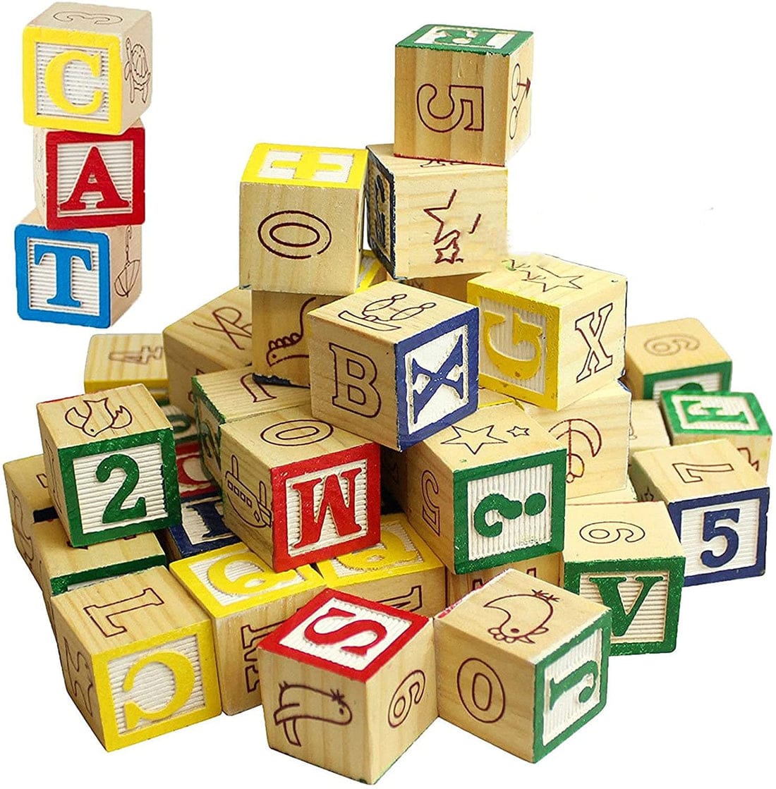 27pcs Wooden Toy ABC Blocks