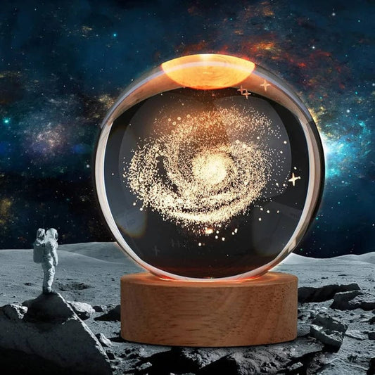 3D Galaxy Crystal Ball LED Lamp Cosmic Home Decor