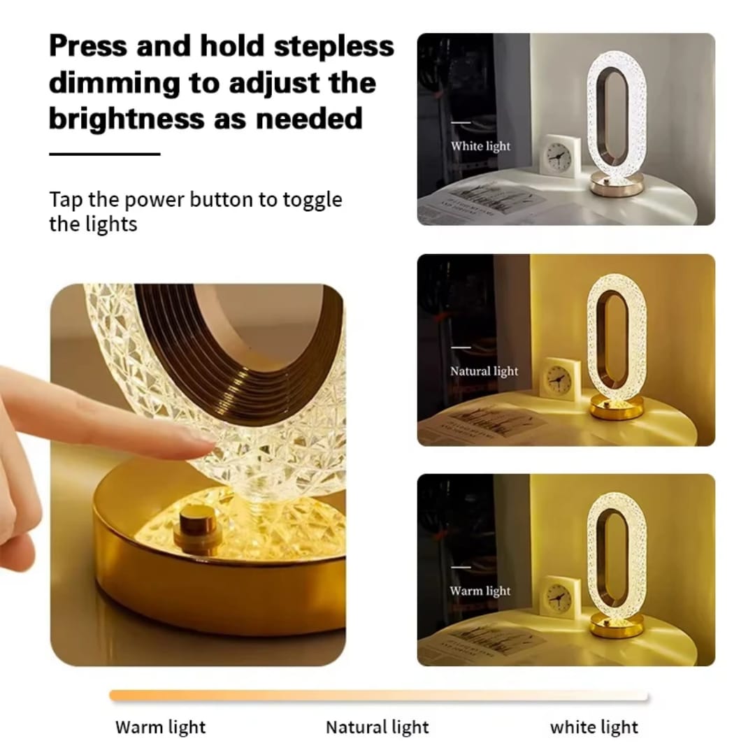 Metal Crystal Table Lamp