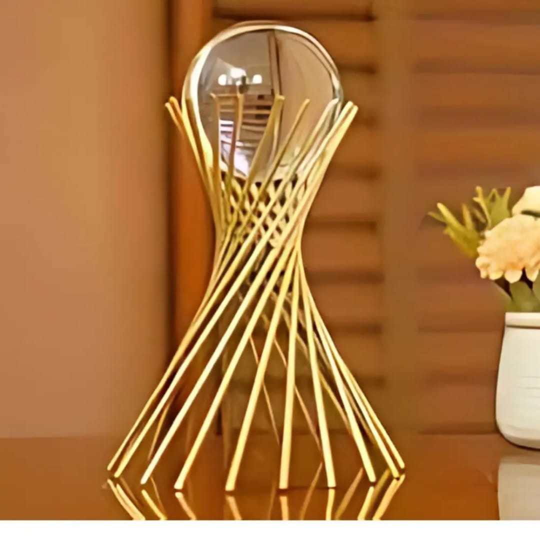 Luxury Golden Metal Leaf And Crystal Ball