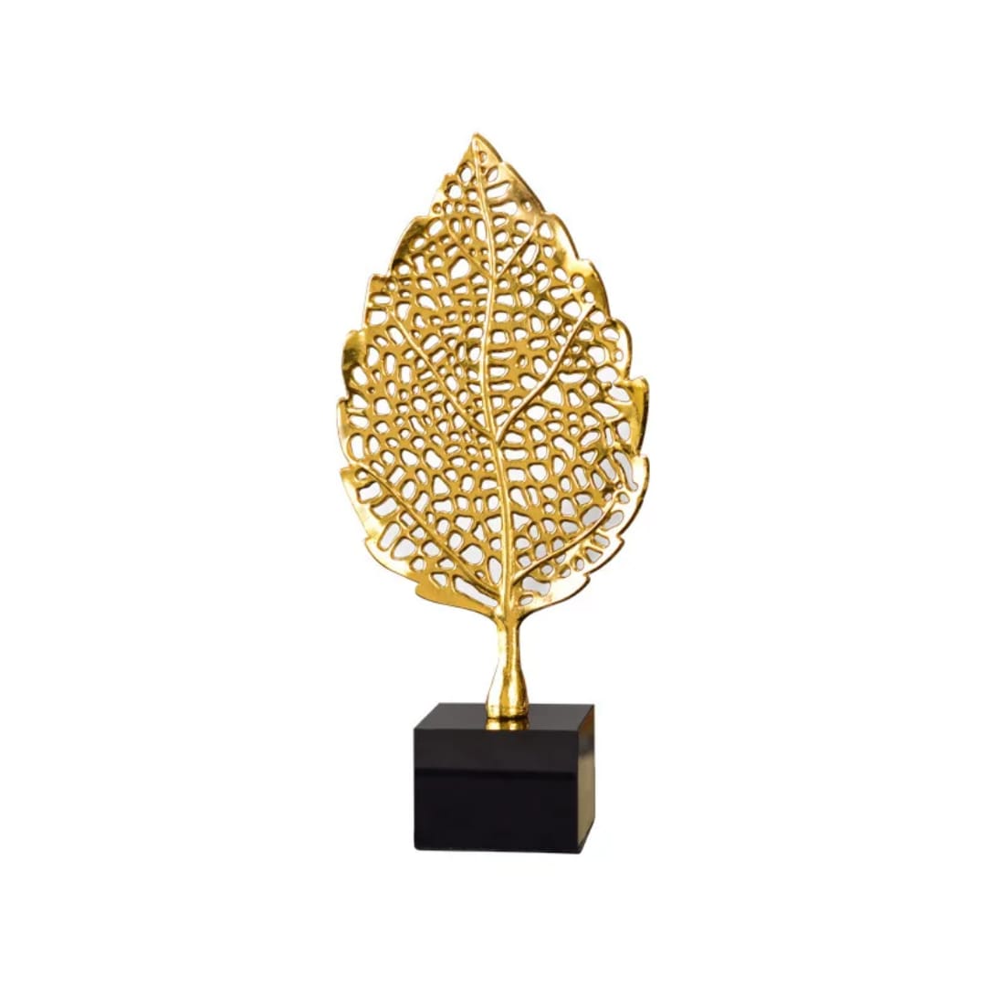 Fancy Gold Platted Metal Leaf Design Home Decoration