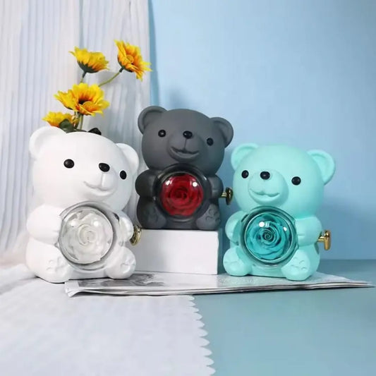 Teddy Bear Rose Jewelry Box