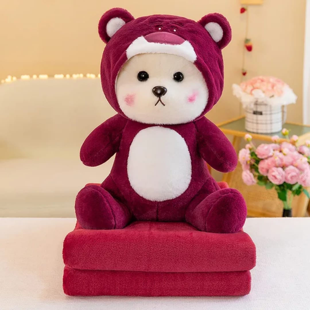 Soft Stuffed Teddy Bear With Cap 25 Cm