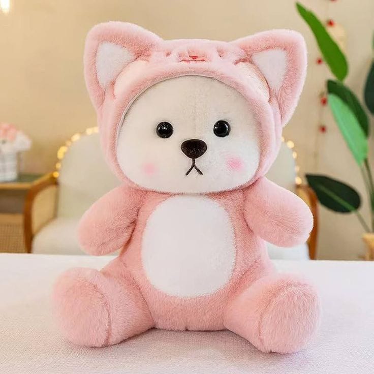 Soft Stuffed Teddy Bear With Cap 25 Cm