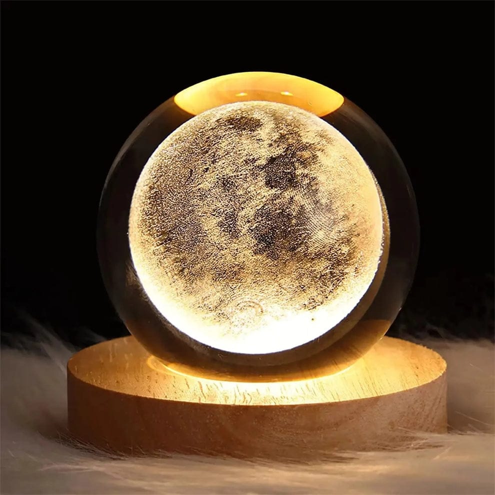 3D Moon Crystal Ball LED Lamp Cosmic Home Decor