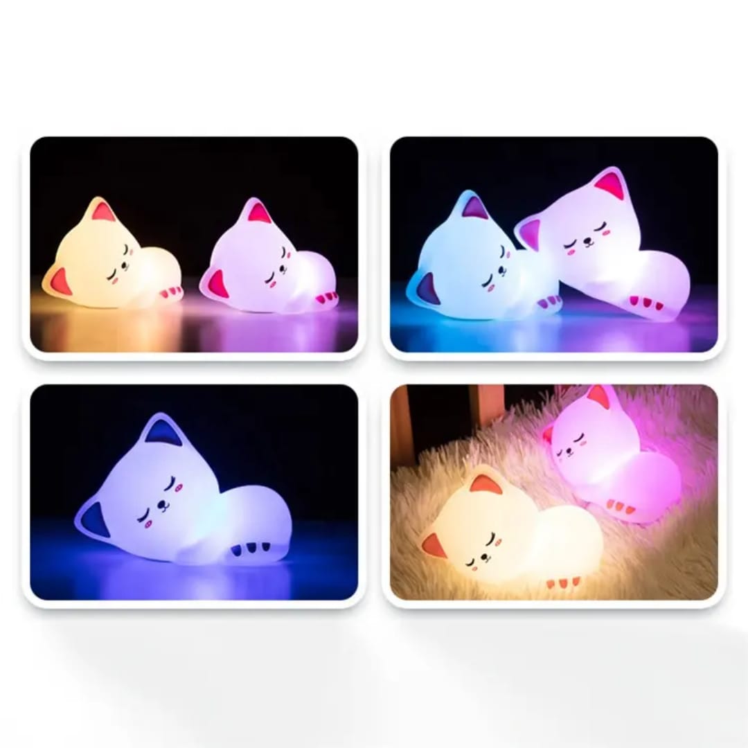 Cute Silicon Cat Night Light