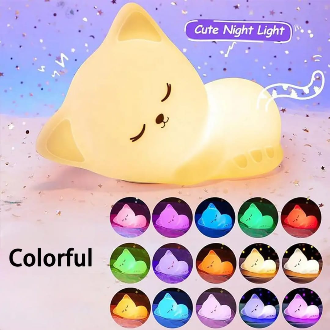 Cute Silicon Cat Night Light
