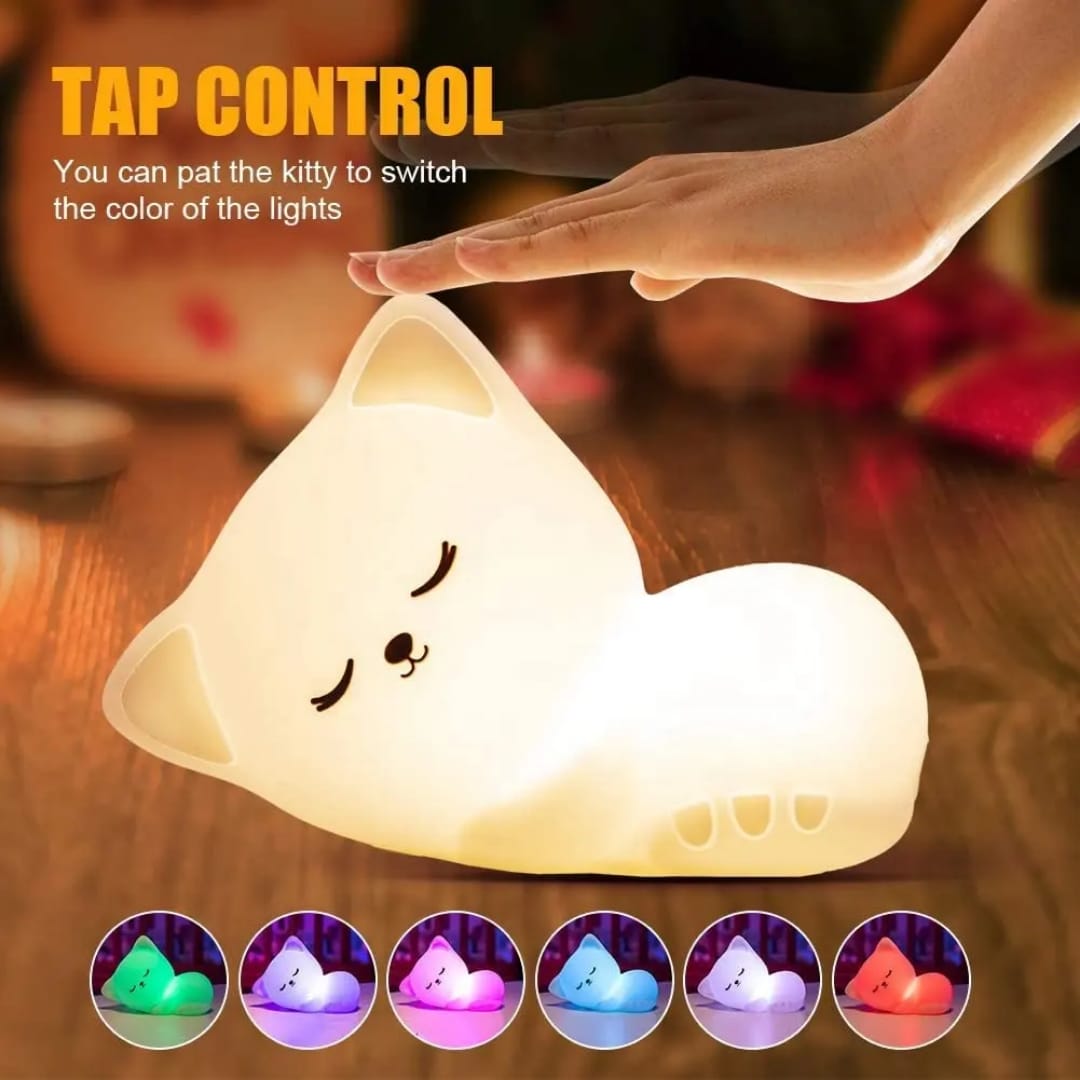 Cute Silicon Cat Night Light