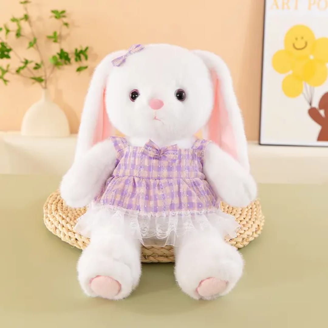 Floral Dress Bunny Plush Toy