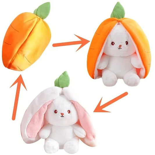 25cm Reversible Carrot floppy Ear Bunny Stuffed Toy with Zipper