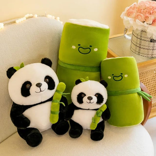 35cm Kawaii bamboo panda plushie soft hugging pillow